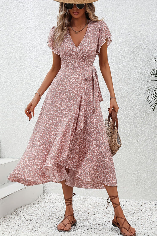 Women's Fashion Floral Short Sleeve Dress