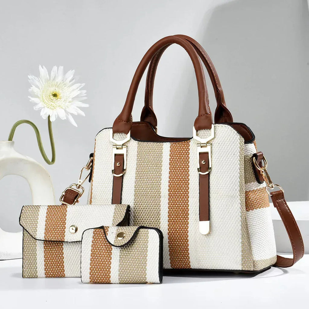 Crossbody Large Capacity New Son And Mother Canvas Contrast Color Handbags - DanaFashionstore