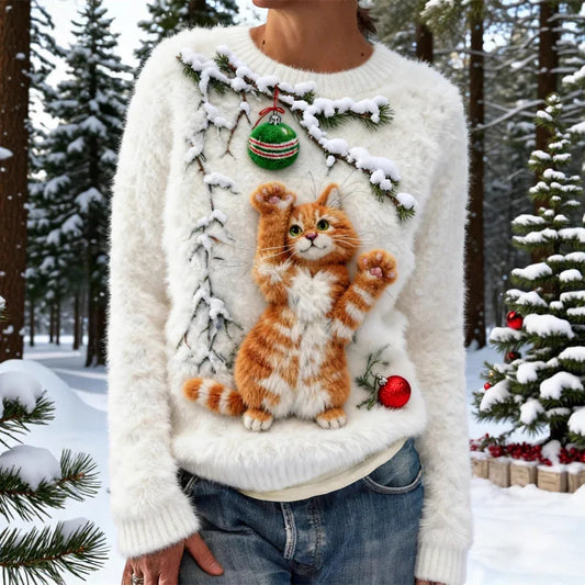 Womens Printed Christmas Flannel Hoodie Top - DanaFashionstore