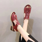 Round Toe Side Zipper Casual Student Sandals - DanaFashionstore