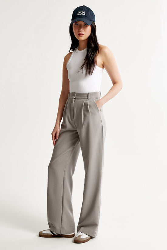 Pocket High Waist Wide-leg Casual Pants Women