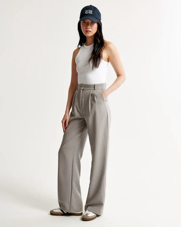 Pocket High Waist Wide-leg Casual Pants Women - DanaFashionstore