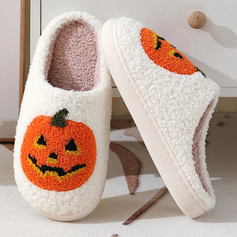 Halloween Pumpkin Cartoon Slippers Warm Winter Slippers Men And Women Couples Indoor House Shoes Dana Fashion