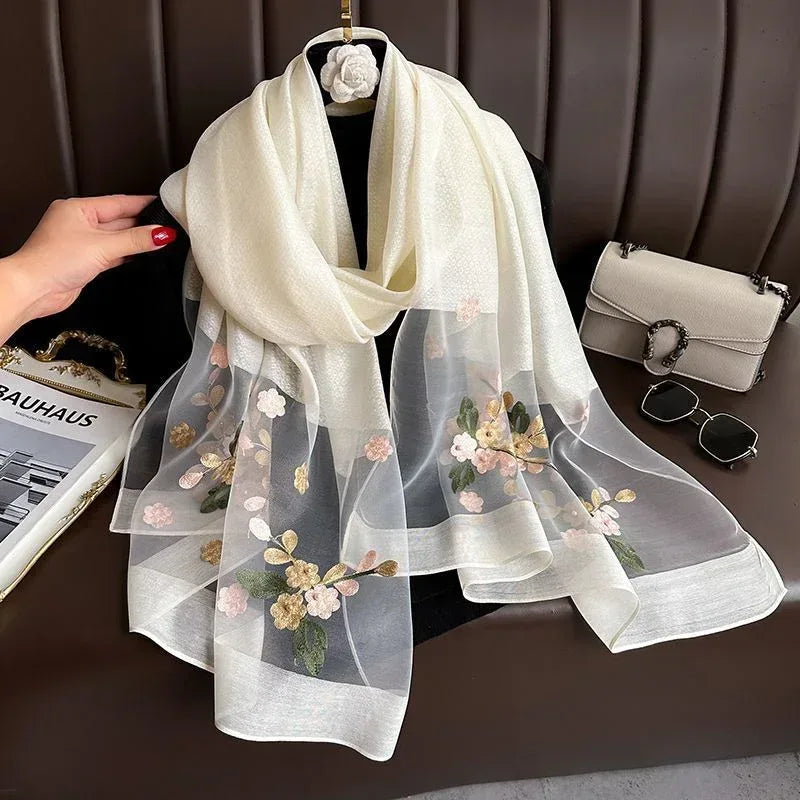 Elegant All-match Embroidered Summer Sunscreen Scarf - DanaFashionstore