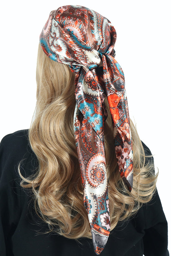 Chain Printed Scarf Women's Casual Scarf 90 90cm Satin Large Kerchief