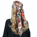 Chain Printed Scarf Women's Casual Scarf 90 90cm Satin Large Kerchief - DanaFashionstore