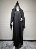 Stylish And Elegant Cardigan And Headscarf Two-piece Set