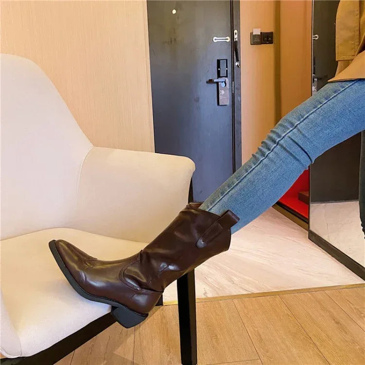 European And American Vintage Western Cowboy Boots For Autumn And Winter - DanaFashionstore