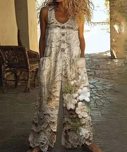 Casual Retro Personalized Printed Jumpsuit 2026 - Vintage Style Jumpsuit - DanaFashionstore