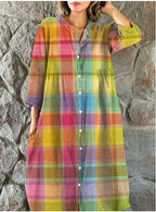 Loose Fashion Premium V-neck Print Dress