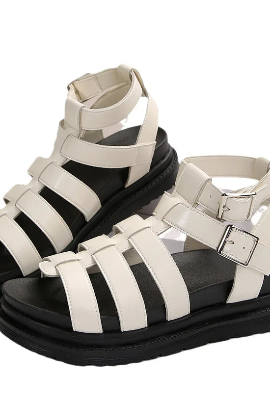 Hollow-out Belt Buckle Platform Pig Cage Sandals Women's Foreign Trade Roman Shoes - DanaFashionstore