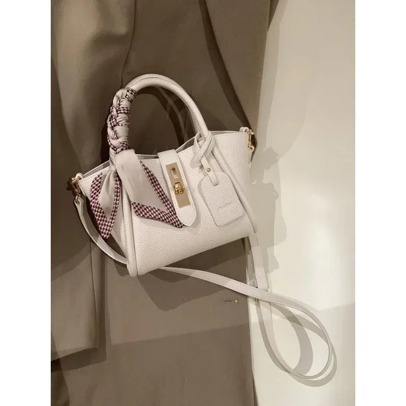 Litchi Pattern Soft Leather Portable Tote Bag - DanaFashionstore