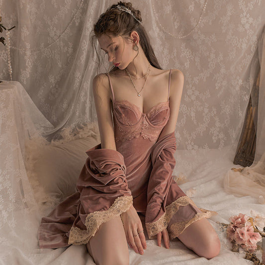 Women's Fashion Pajamas Winter Velvet Nightgown - Dana Fashion