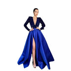 Women's Long Sleeve Sequin V-neck Sequins Evening Dress - DanaFashionstore