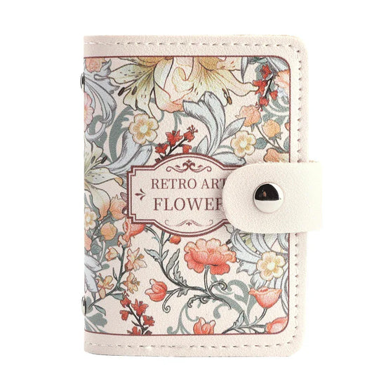 Women's Flower Oil Painting Retro Style Large Capacity Card Holder - DanaFashionstore