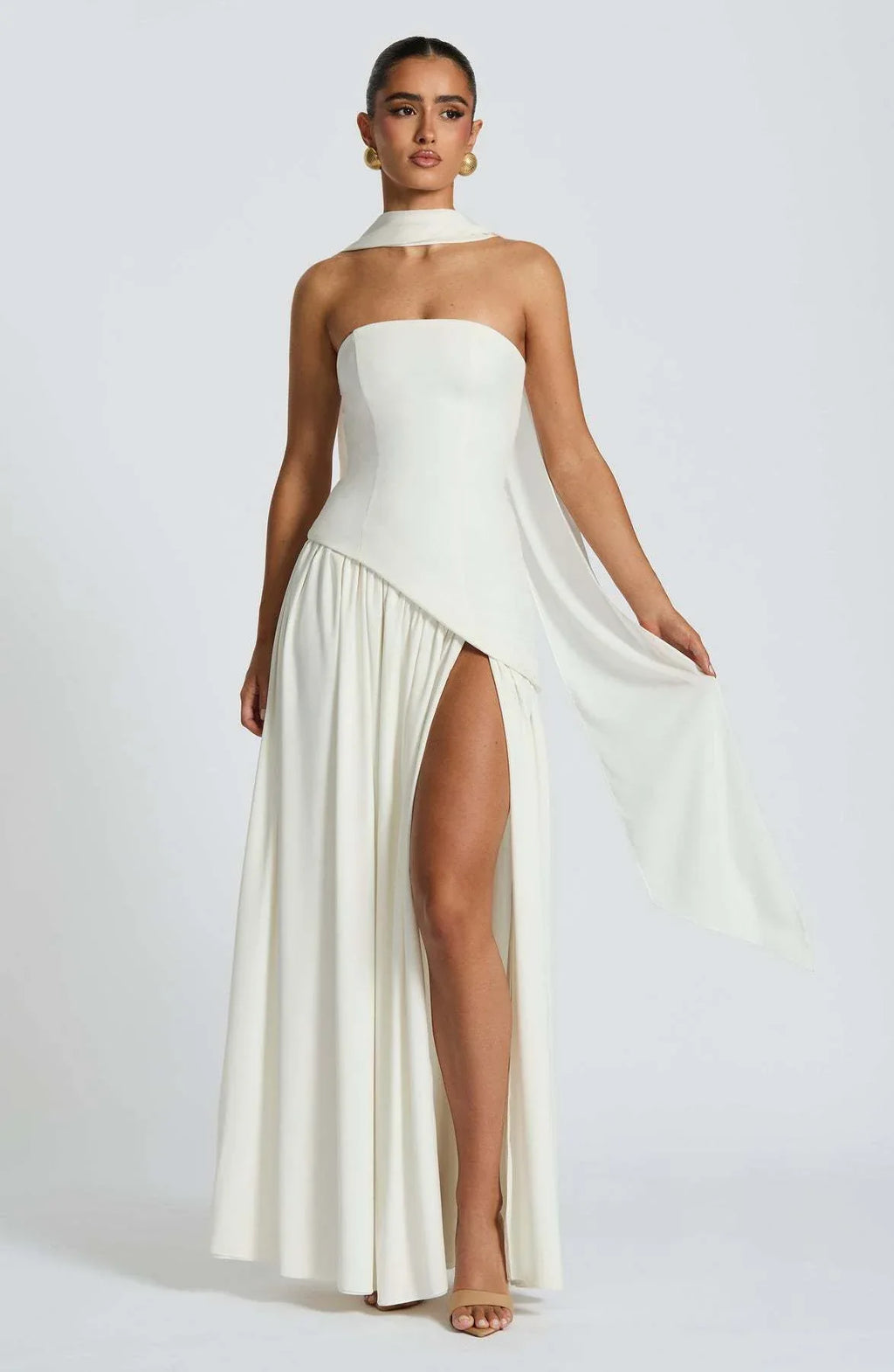 Fashion Sexy Backless Tube Top Pure Color Split Dress - DanaFashionstore