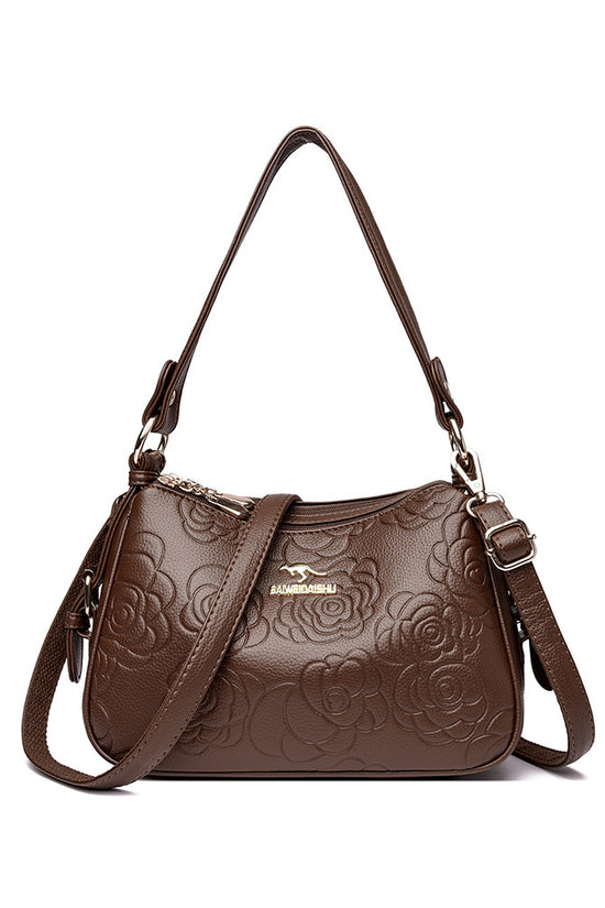 Soft Leather Textured Ethnic Style Simple Versatile Large Capacity Shoulder Messenger Bag - Dana Fashion