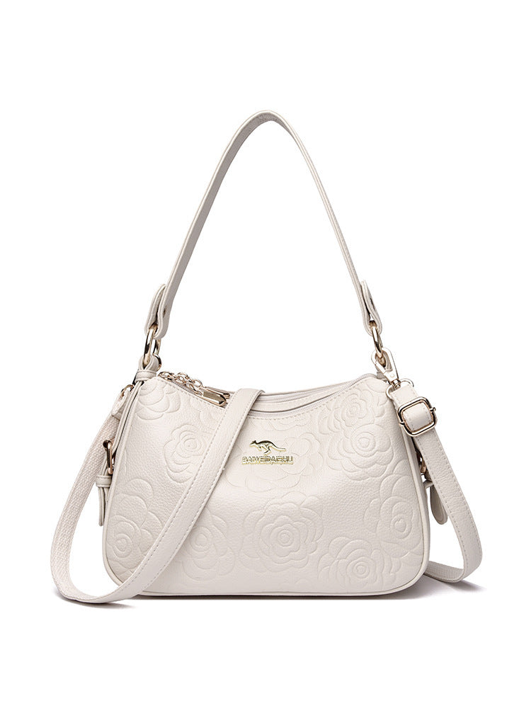 Soft Leather Textured Ethnic Style Simple Versatile Large Capacity Shoulder Messenger Bag - Dana Fashion