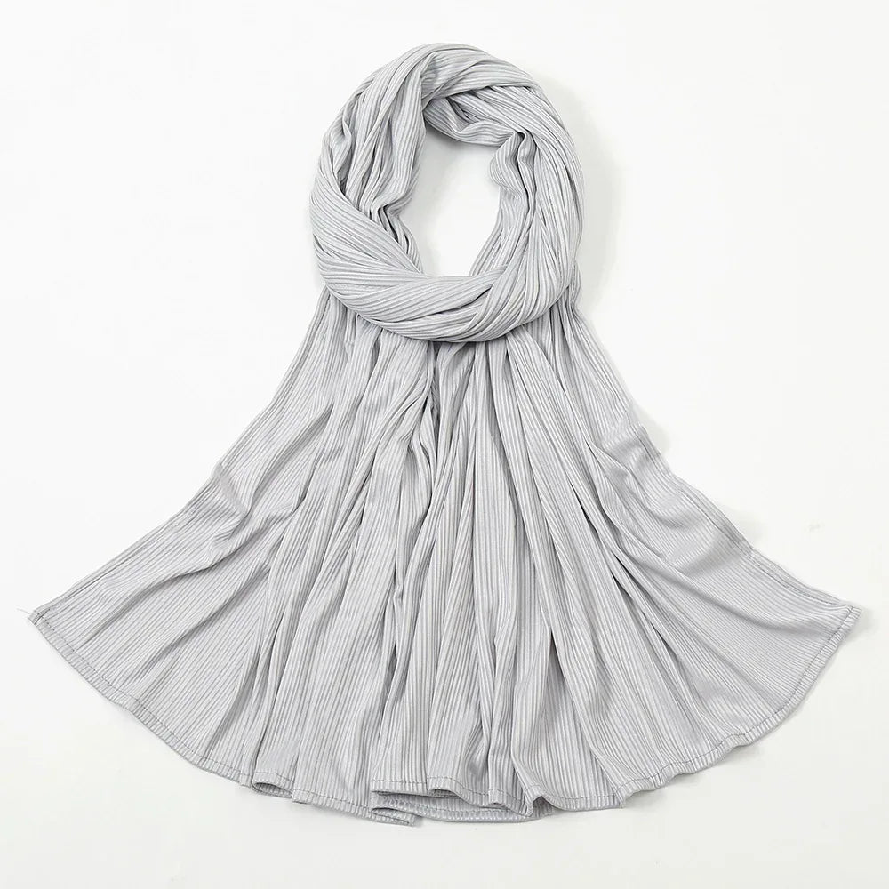 Women's Knitted Thread Cotton Striped Solid Color Scarf - DanaFashionstore