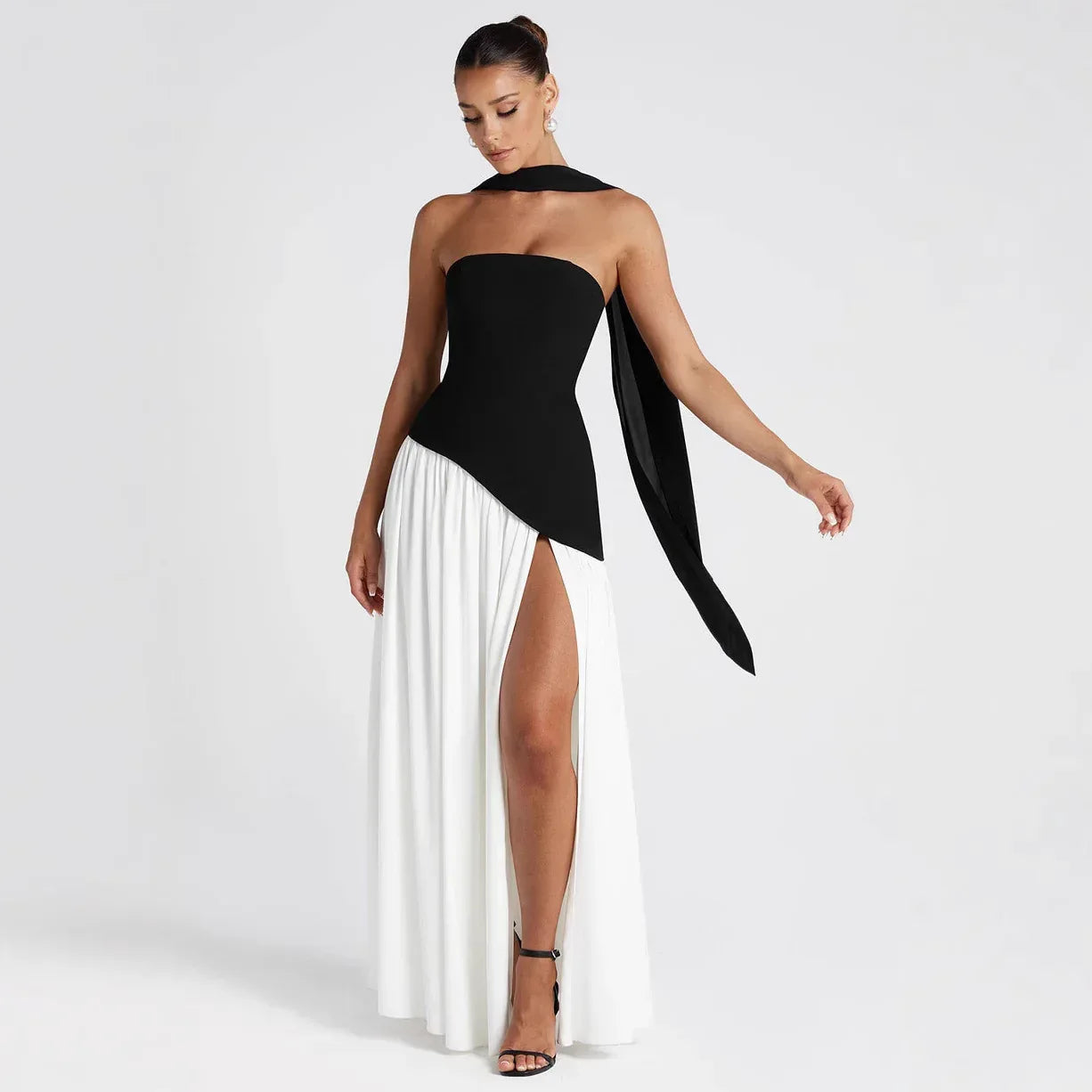 Color Matching Tube Top Dress 2026 - Sexy Off-Shoulder Summer Dress - DanaFashionstore