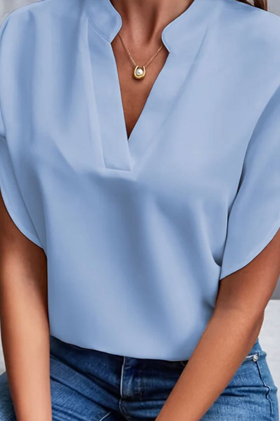 Summer Short-sleeved Chiffon Shirt New V-neck Shirt Women's Casual Versatile Clothing