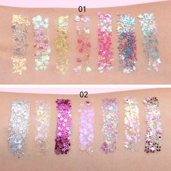 Face Jewels Eyeshadow Shimmer Pigment Body Face Eye Glitter Sequin Gel Cream Eye Shiny Skin Face Festival Cosmetic Glitter $19.00 Dana Fashion Color: A makeup Overview: 100% brand new and high-quality products. Small and light, easy to carry. Specificatio