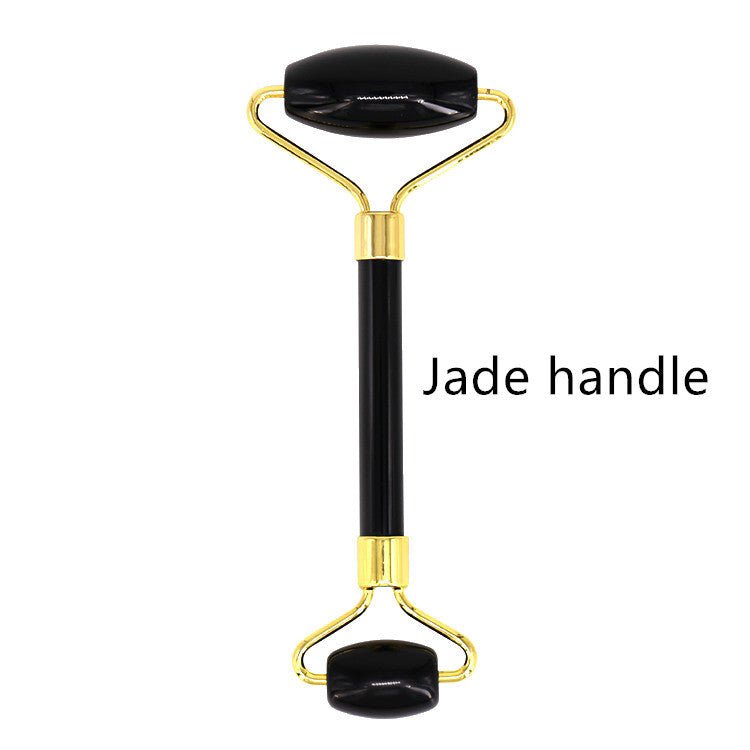 Face Lift Up Wrinkle Remover Gua Sha Stone For Face Massage Gua Sha Scraper $22.00 Dana Fashion Color: Black jade handle Beauty Tools Product information: Resin beeswax roller Main material: resin Specification: 2-piece set Weight: 65g Efficacy: Improve k