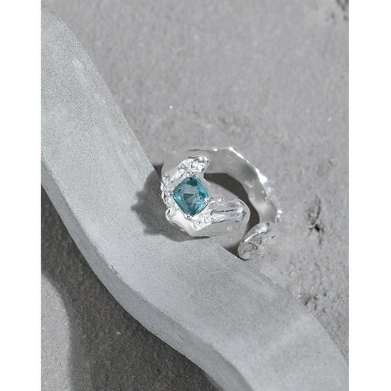 Face Made Tourmaline Texture Ring $35.00 Dana Fashion Color: Silver Size: Adjustable opening Women's Accessories Productinformation: Type: ring, ring Material: silver Style: Korean/Korean style Modeling: geometric Style: Women Purity: 925 silver Color: si