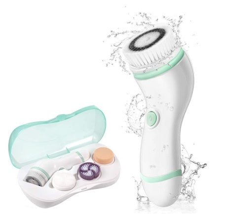 Facial cleaning brush, electric skin waterproof brush $63.17 Dana Fashion Color: Blue Beauty Tools body rotating cleaning brush, portable travel box, deep cleaning tools The full cleaning system 4 includes an exfoliating brush, a soft brush, a soft sponge