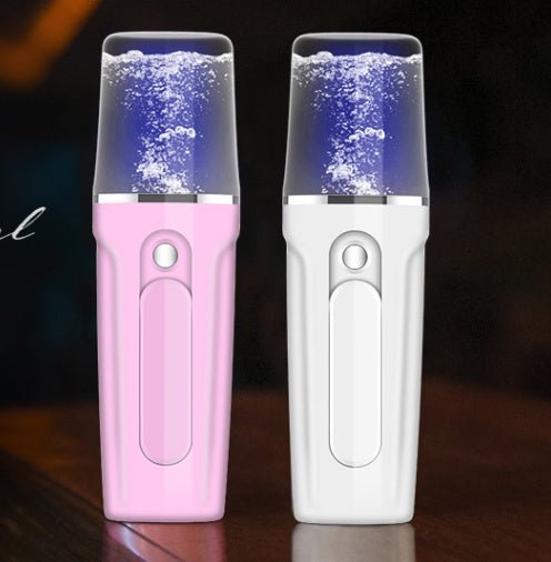 Facial Moisturizing Facial Beauty Apparatus With USB Charging Battery Bank $17.55 Dana Fashion Color: Pink Model: Luxury Beauty Tools Features: Nano Mist for Better Absorption: Nano water molecules is tiny enough and can penetrate into the bottom of skin,
