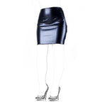 Aisle's Sexy Black Soft PU Sexy Tight-fitting Bag Field Training Short Skirt - DanaFashionstore