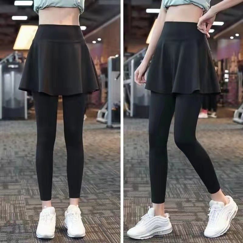 Fake Two-piece Sport Pants Ankle-tied Fitness Pantskirt $27.88 Dana Fashion Color: Black Ninth Size: 4XL Women's clothing معلومات المنتج: الجنس المطبق: أنثى اسم القماش: حرير الحليب اللون: بنطلون أسود مقصوص، بنطلون أسود مقصوص، بنطلون أسود مقصوص (مع جيوب)،