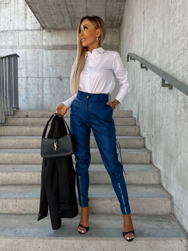 Fall Winter Fashion Slim PU Leather Waist Skinny Trousers Pockets $95.50 Dana Fashion Color: Black size: L Women's clothing Product information: Thickness: medium Fabric name: artificial fur Color: black, dark brown Elastic: medium elastic Main fabric com