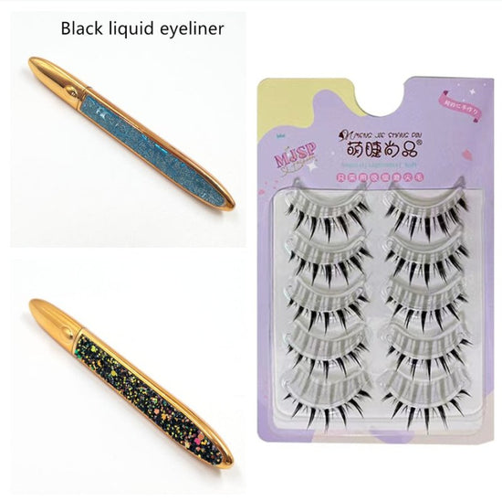 False Eyelashes Self-adhesive Eyeliner Multicolor $17.50 Dana Fashion Color: D Set Eyeliner color: Set makeup Product information: Color classification: Black liquid eyeliner, coffee color liquid eyeliner, transparent liquid eyeliner After applying the tr