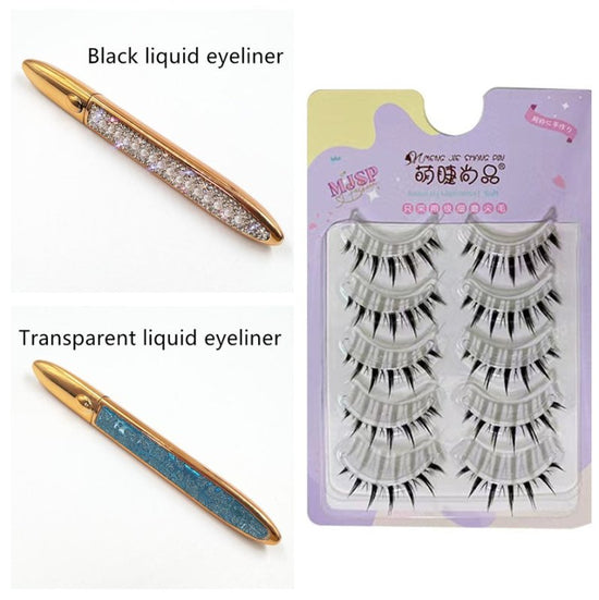 False Eyelashes Self-adhesive Eyeliner Multicolor $17.50 Dana Fashion Color: C Set Eyeliner color: Set makeup Product information: Color classification: Black liquid eyeliner, coffee color liquid eyeliner, transparent liquid eyeliner After applying the tr