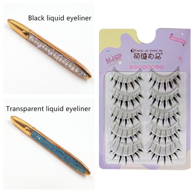 False Eyelashes Self-adhesive Eyeliner Multicolor $17.50 Dana Fashion Color: C Set Eyeliner color: Set makeup Product information: Color classification: Black liquid eyeliner, coffee color liquid eyeliner, transparent liquid eyeliner After applying the tr