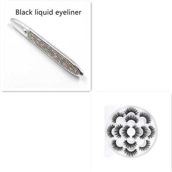 False Eyelashes Self-adhesive Eyeliner Multicolor $17.50 Dana Fashion Color: Silver set Eyeliner color: Black makeup Product information: Color classification: Black liquid eyeliner, coffee color liquid eyeliner, transparent liquid eyeliner After applying