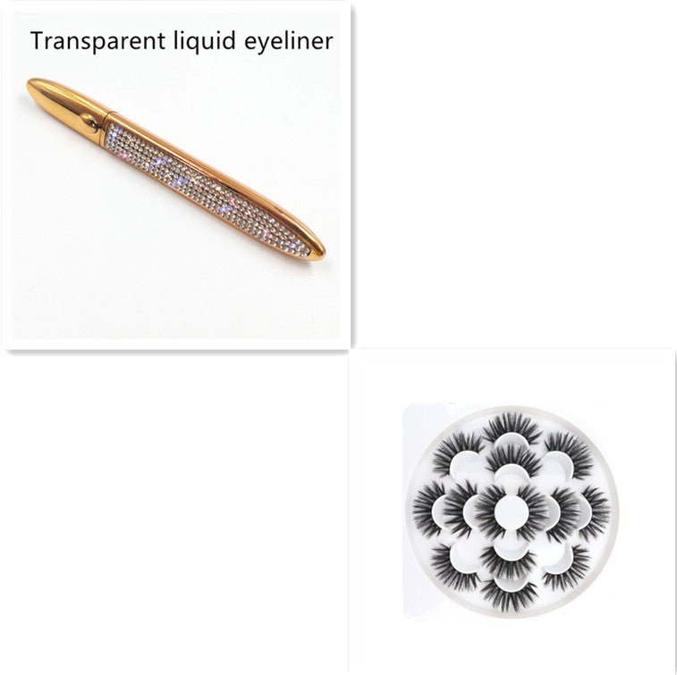 False Eyelashes Self-adhesive Eyeliner Multicolor $17.50 Dana Fashion Color: Full Diamond set Eyeliner color: Transparent makeup Product information: Color classification: Black liquid eyeliner, coffee color liquid eyeliner, transparent liquid eyeliner Af