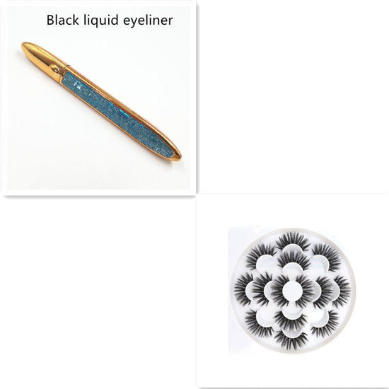 False Eyelashes Self-adhesive Eyeliner Multicolor $17.50 Dana Fashion Color: Blue leather set Eyeliner color: Black makeup Product information: Color classification: Black liquid eyeliner, coffee color liquid eyeliner, transparent liquid eyeliner After ap