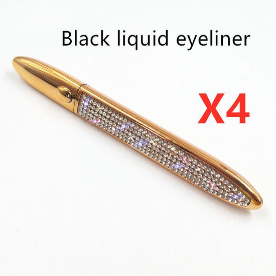 False Eyelashes Self-adhesive Eyeliner Multicolor $17.50 Dana Fashion Color: Full Diamond 4pcs Eyeliner color: Black makeup Product information: Color classification: Black liquid eyeliner, coffee color liquid eyeliner, transparent liquid eyeliner After a