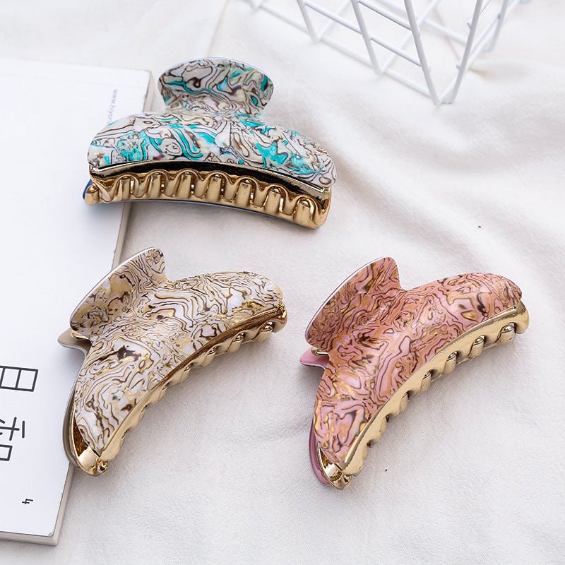 Fashion Acrylic Women's Tie Up The Hair Stripe Hair Claw $9.00 Dana Fashion Color: 9CM Beige Women's Accessories Product information: Treatment Process: oil injection Color: 9CM-beige, 9CM-skin color, 9CM-Rose Red, 9CM-Green, 9CM-gray, 9CM-purple Applicab