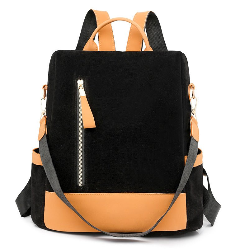 Fashion All-matching Large-capacity Backpack Go Out Travel $43.28 Dana Fashion Color: Black Women's Bags Product information: Lining texture: Polyester Applicable scenario: leisure travel Color: black, brown, brown Outer bag type: Sandwich pocket Function