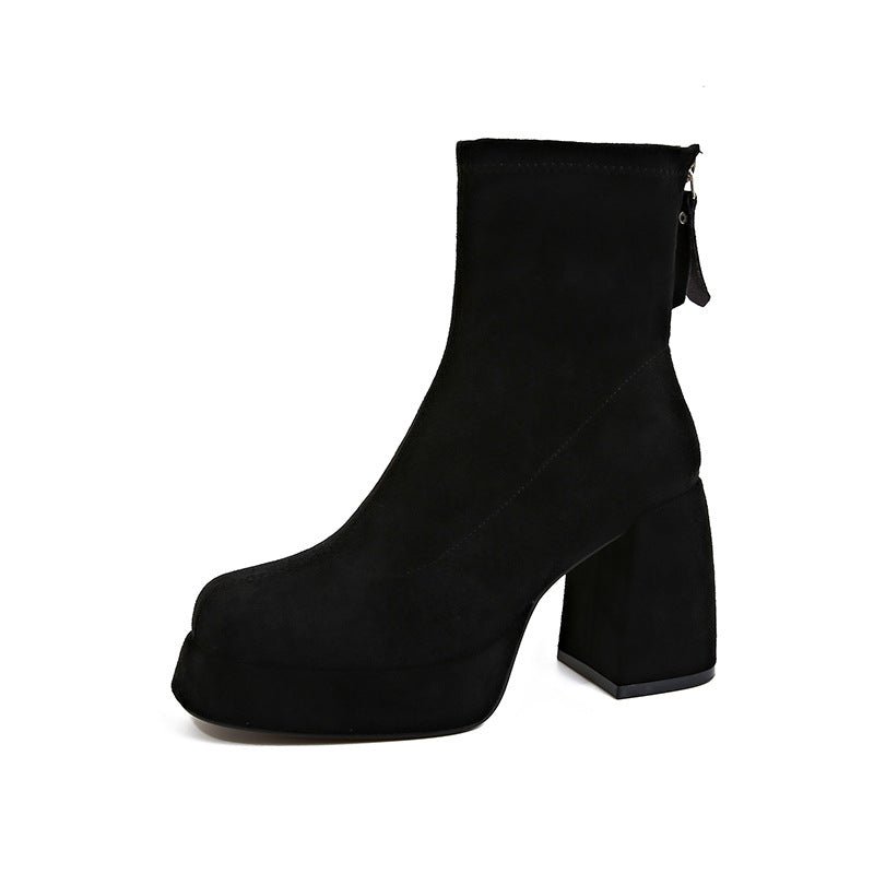 Fashion Back Zipper Suede Women's Fashion $49.35 Dana Fashion Color: Black Single Lining Size: 34 Women's shoes ข้อมูลผลิตภัณฑ์: วัสดุซับใน: ผ้าฝ้าย สี : สีน้ำตาลอูฐพร้อมผ้าฝ้าย, สีดำ, ซับในผ้าฝ้าย, ชานมพร้อมผ้าฝ้าย, ซับในอูฐเดี่ยว, ซับในเดี่ยวสีดำ, รายกา