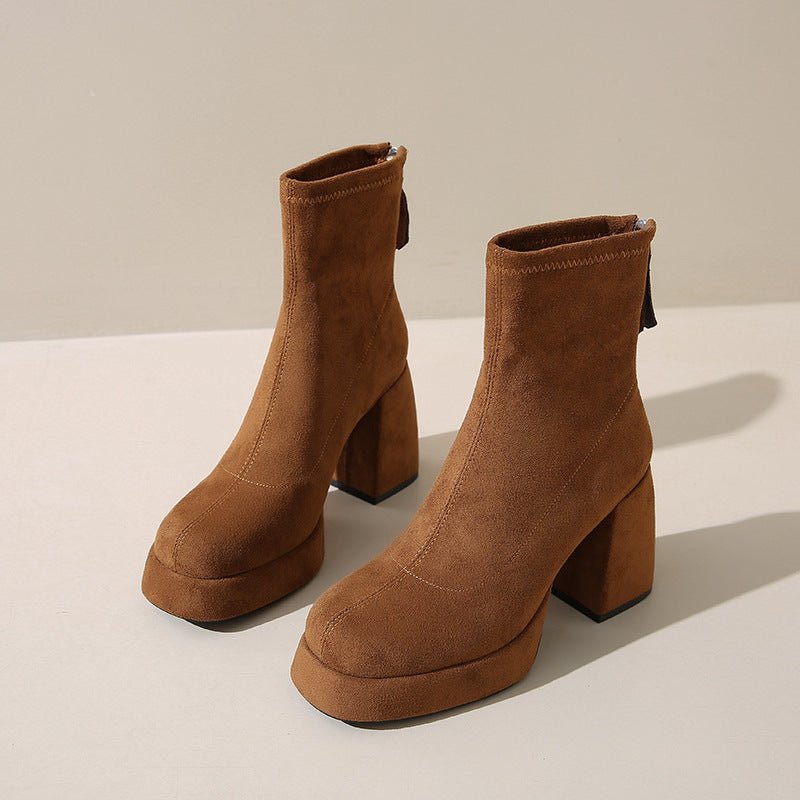 Fashion Back Zipper Suede Women's Fashion $49.35 Dana Fashion Color: Camel With Cotton Size: 34 Women's shoes ข้อมูลผลิตภัณฑ์: วัสดุซับใน: ผ้าฝ้าย สี : สีน้ำตาลอูฐพร้อมผ้าฝ้าย, สีดำ, ซับในผ้าฝ้าย, ชานมพร้อมผ้าฝ้าย, ซับในอูฐเดี่ยว, ซับในเดี่ยวสีดำ, รายการช