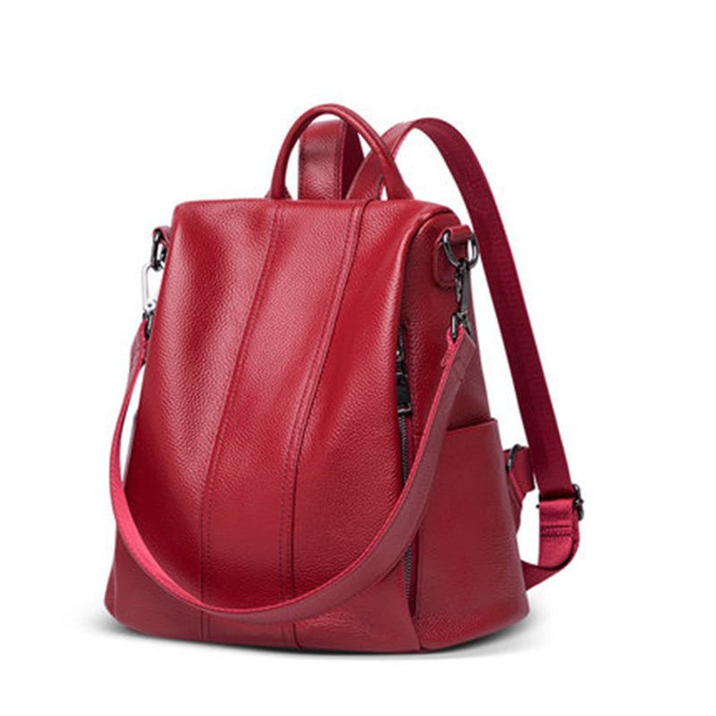 Fashion Backpack Genuine Leather Women $93.00 Dana Fashion Color: Wine Red Women's Bags Product information: Lining texture: genuine leather Color: wine red, black, sapphire blue, brown Material: genuine leather Bag internal structure: zipper change bag,