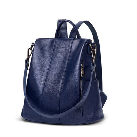 Fashion Backpack Genuine Leather Women $93.00 Dana Fashion Color: Sapphire Blue Women's Bags Product information: Lining texture: genuine leather Color: wine red, black, sapphire blue, brown Material: genuine leather Bag internal structure: zipper change