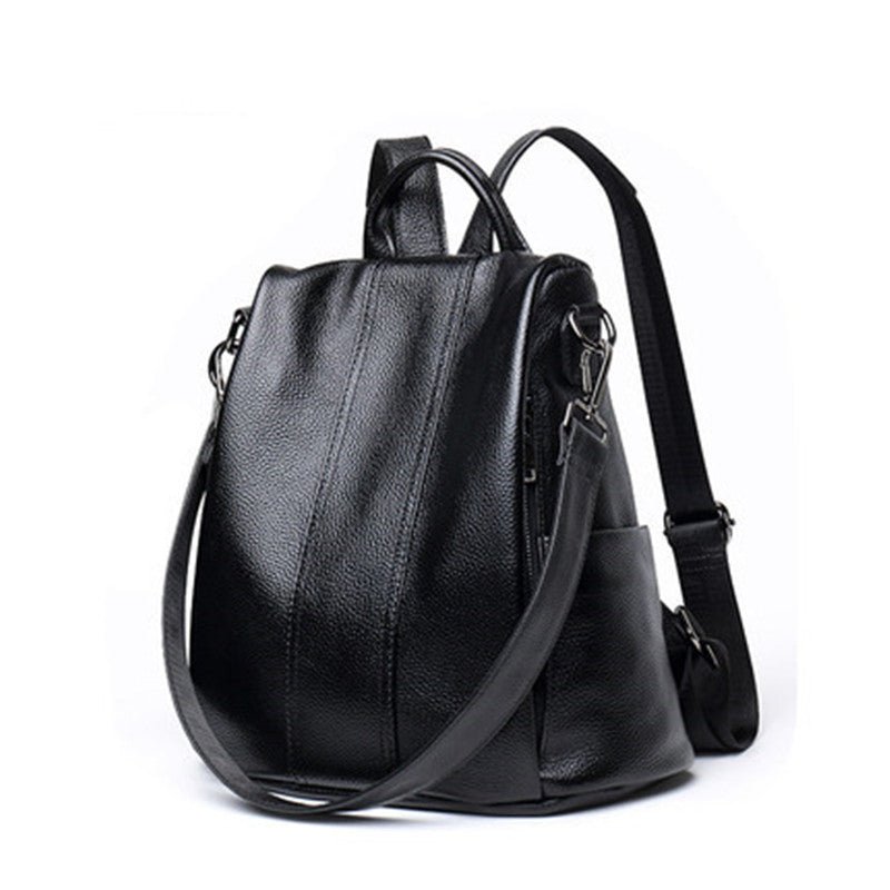 Fashion Backpack Genuine Leather Women $93.00 Dana Fashion Color: Black Women's Bags Product information: Lining texture: genuine leather Color: wine red, black, sapphire blue, brown Material: genuine leather Bag internal structure: zipper change bag, mob