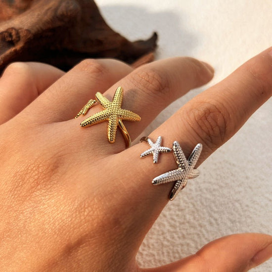Fashion Beach Vintage Starfish Stainless Steel Men's High Sense Ring $15.70 Dana Fashion Color: JZYS461G Women's Accessories Product information: Type: open mouth Treatment Process: Electroplating Color: JZ-YS461-S,JZ-YS461-G Applicable people: Unisex Sty