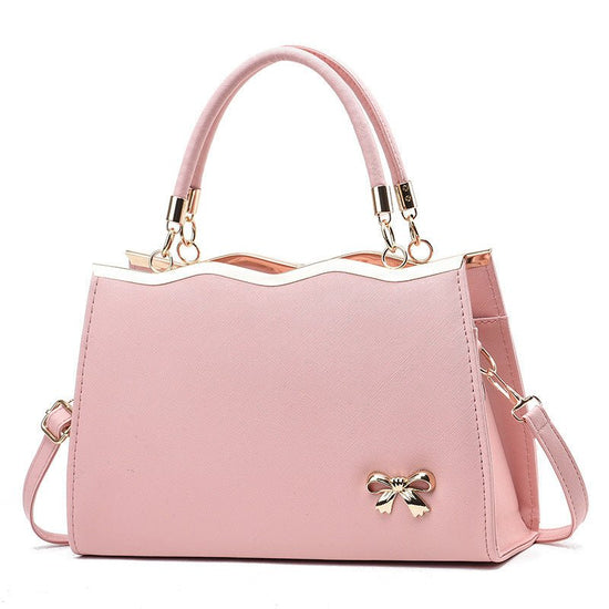 Fashion Bowknot Handbag Large Capacity Shoulder Messenger Bag $163.58 Dana Fashion Color: Pink Women's Bags Product information: Color: bright red, black, royal blue, rose red, white, pink, wine red Hardness: medium Material: PU Suitcase shape: Horizontal