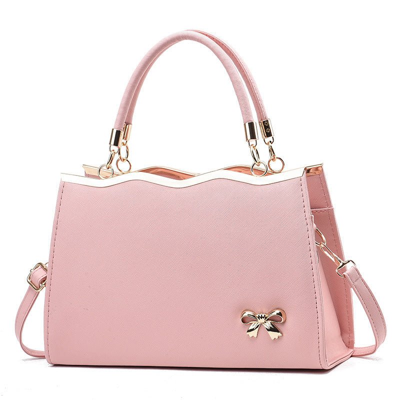 Fashion Bowknot Handbag Large Capacity Shoulder Messenger Bag $163.58 Dana Fashion Color: Pink Women's Bags Product information: Color: bright red, black, royal blue, rose red, white, pink, wine red Hardness: medium Material: PU Suitcase shape: Horizontal